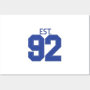 Est. 92 blue Posters and Art